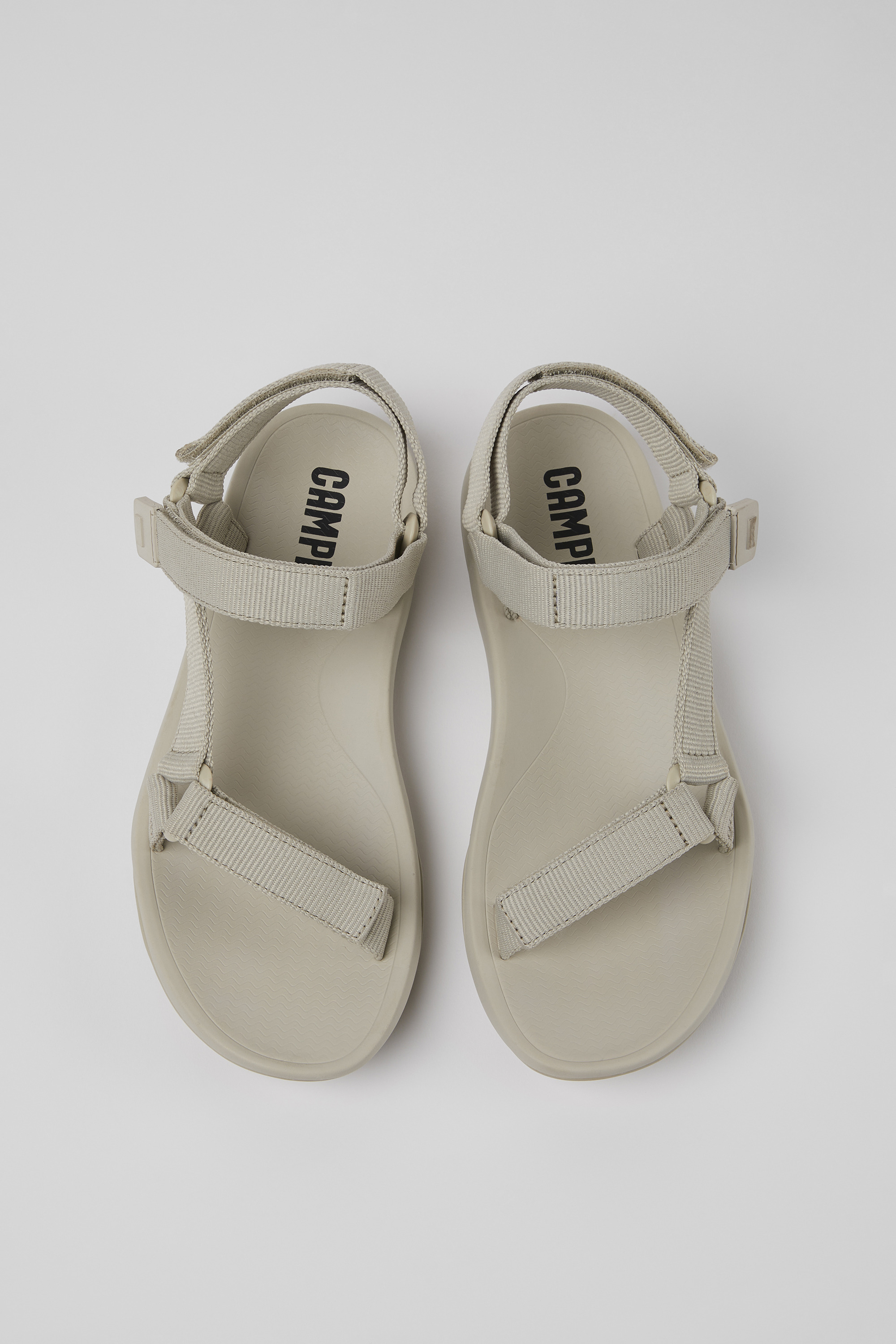 Match - Gray textile sandals for women