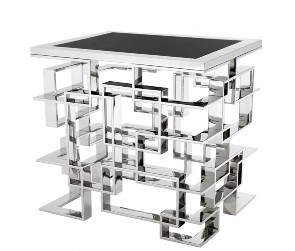 Casa Padrino luxury art deco designer side table with black granite top - Luxury Collection