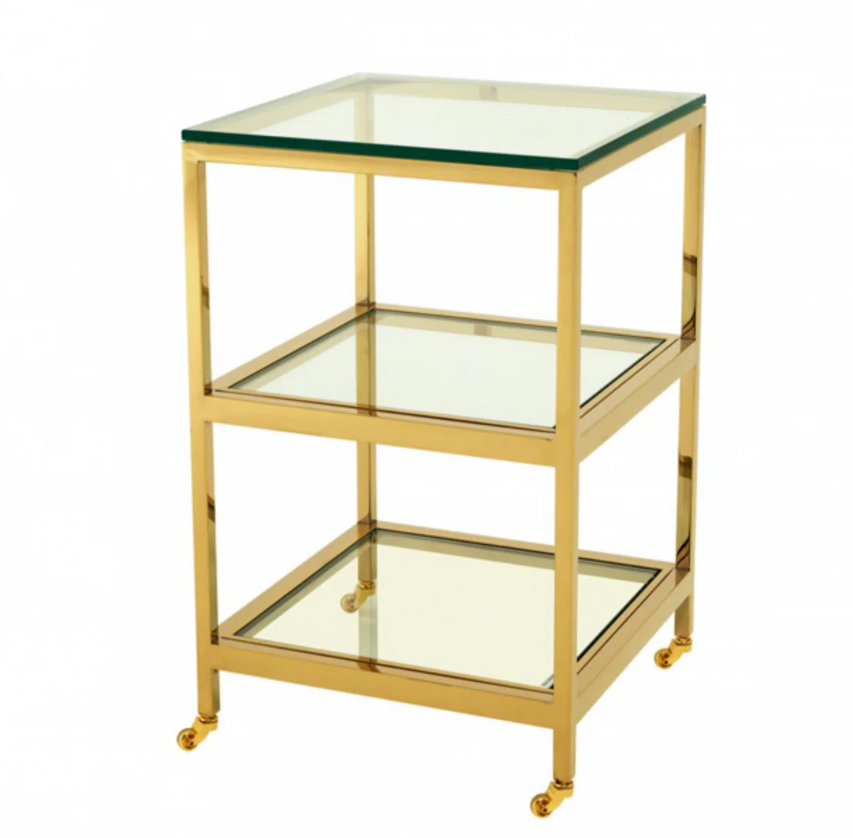 Casa Padrino luxury art deco designer side table gold 45 x 45 x H. 71 cm - Designer Side Table Furniture