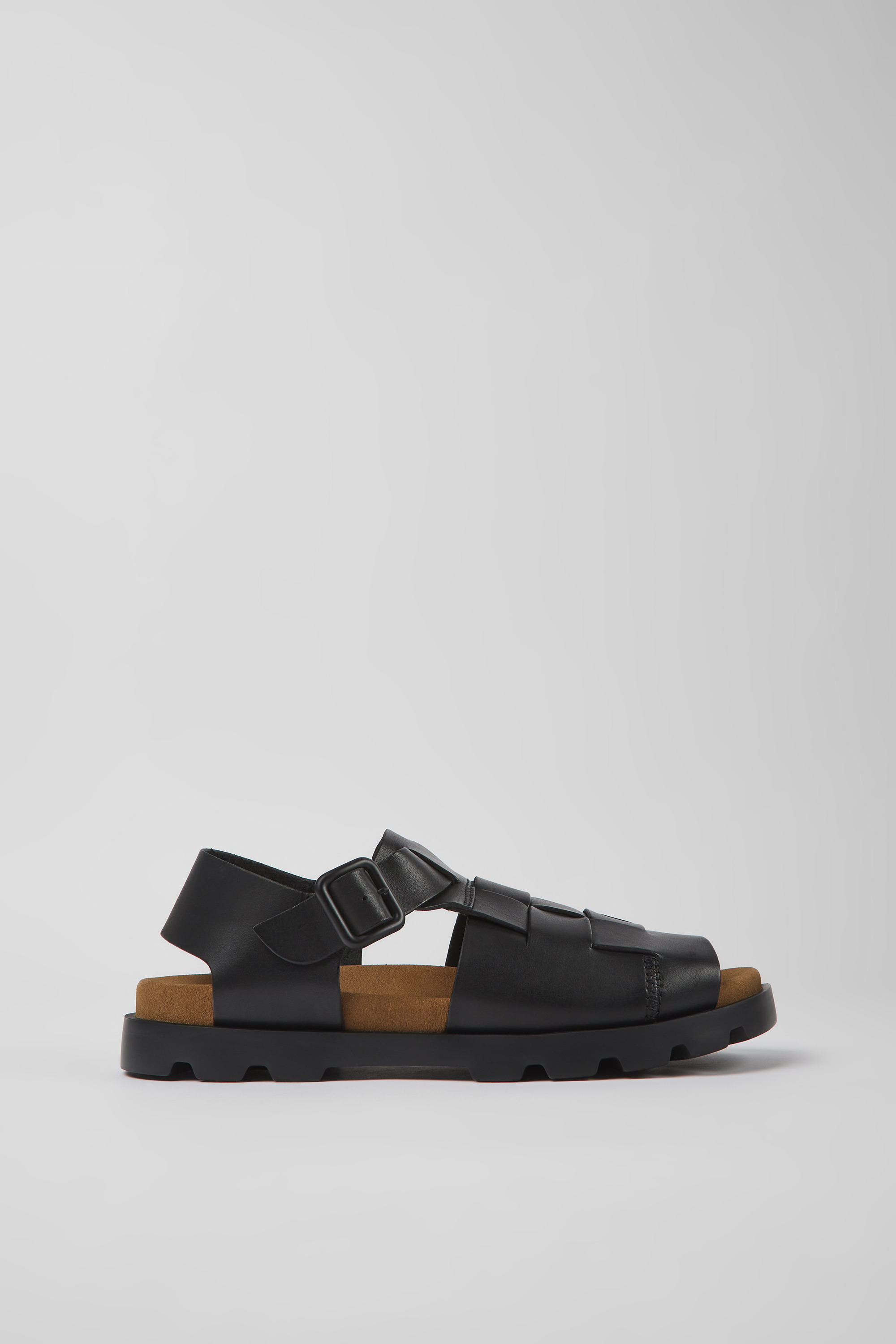 Brutus Sandal - Black leather sandals for men