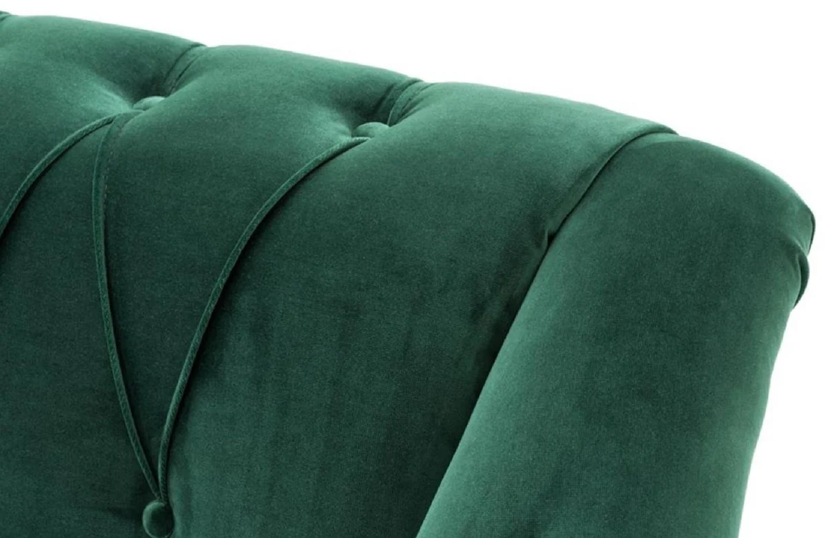 Casa Padrino sof¨¢ de la sala de estar Chesterfield de lujo verde / marr¨®n / oro 230 x 90 x H. 81,5 cm - Calidad de Lujo