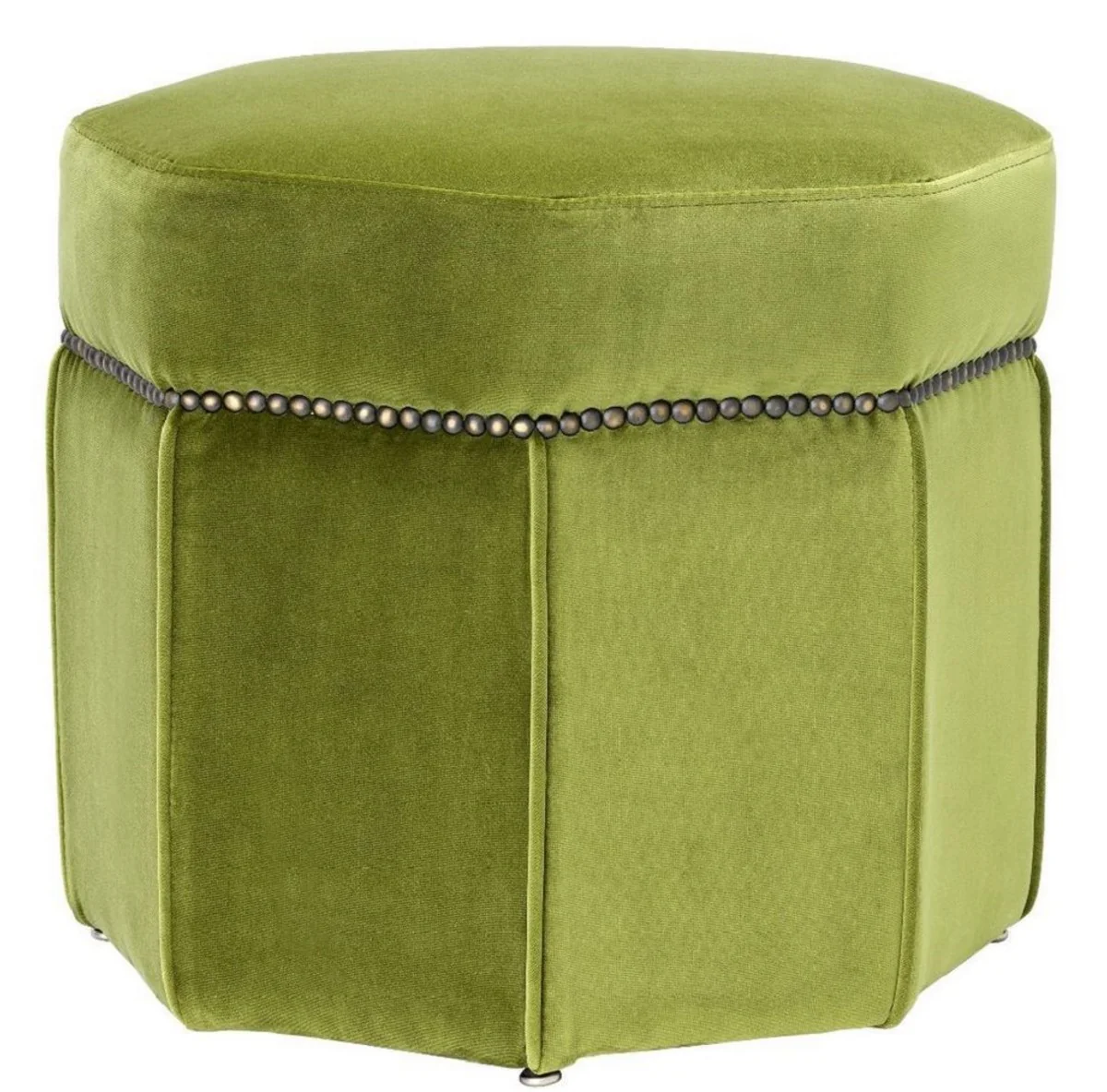 Casa Padrino taburete de lujo verde claro / lat¨®n antiguo 46 x 46 x H. 44 cm - 8 Angular Taburete - Muebles de Lujo