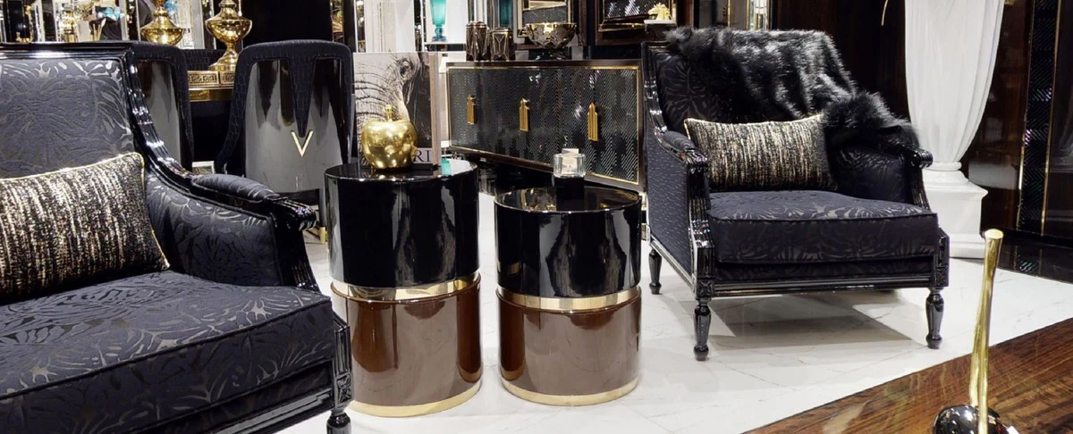 Casa Padrino sill¨®n barroco de lujo p¨²rpura / negro - Magn¨ªfico sill¨®n de sal¨®n con patr¨®n elegante - Muebles de sal¨®n de lujo en estilo barroco - Muebles barrocos