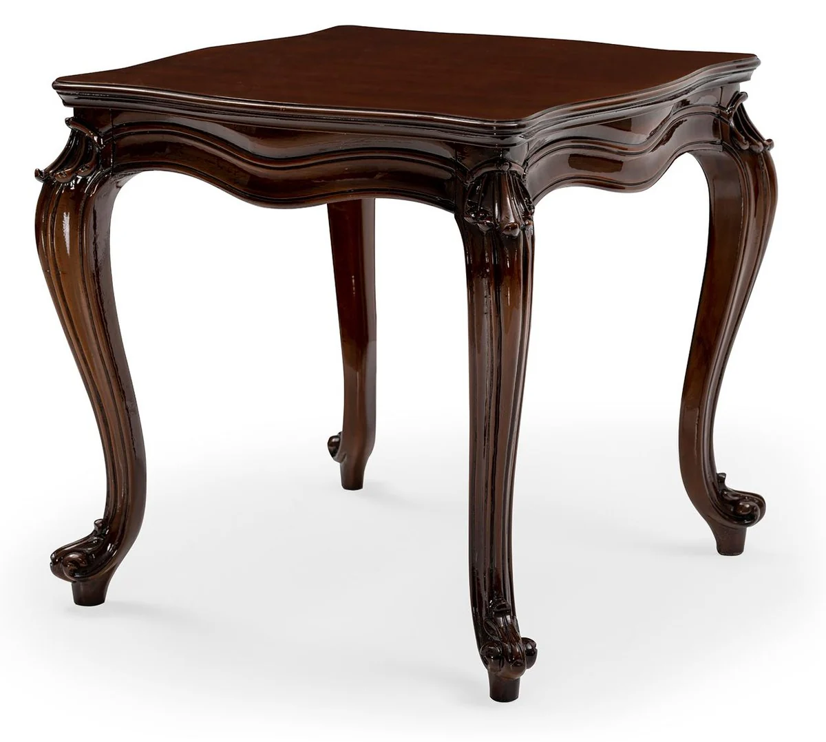 Casa Padrino mesa auxiliar barroco de lujo marr¨®n - Mesa cuadrada de madera maciza en estilo barroco - Muebles de sal¨®n de lujo en estilo barroco - Muebles barrocos - Noble y Magn¨ªfica