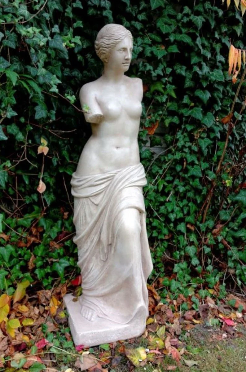 Casa Padrino Art Nouveau Decoración de Jardín Escultura / Estatua Venus Gris H. 120 cm - Figura de Piedra Escultura de Jardín