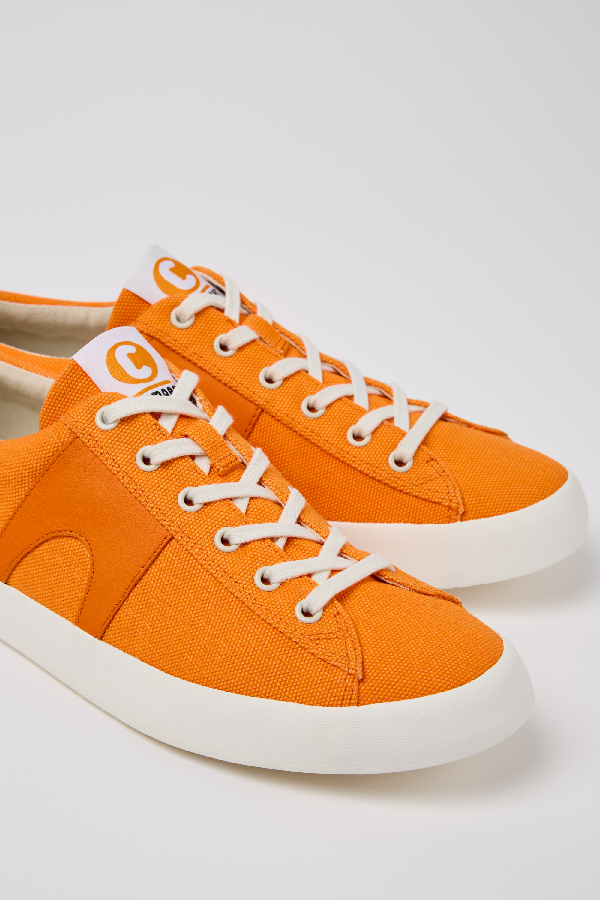 Imar - Orange leather sneakers for men
