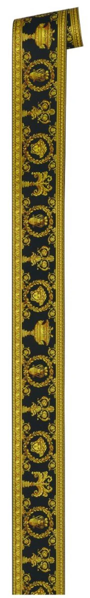 Versace Papel Pintado No Tejido Vanitas 343051 Negro / Oro - Papel Pintado de Diseño - Accesorios Deco