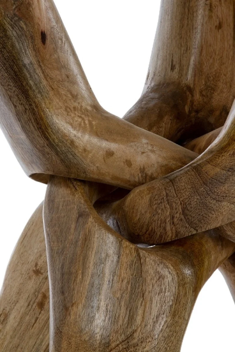 Casa Padrino mesa de cristal de lujo marr¨®n ? 90 x H. 73 cm - Mesa Redonda de Tr¨ªpode