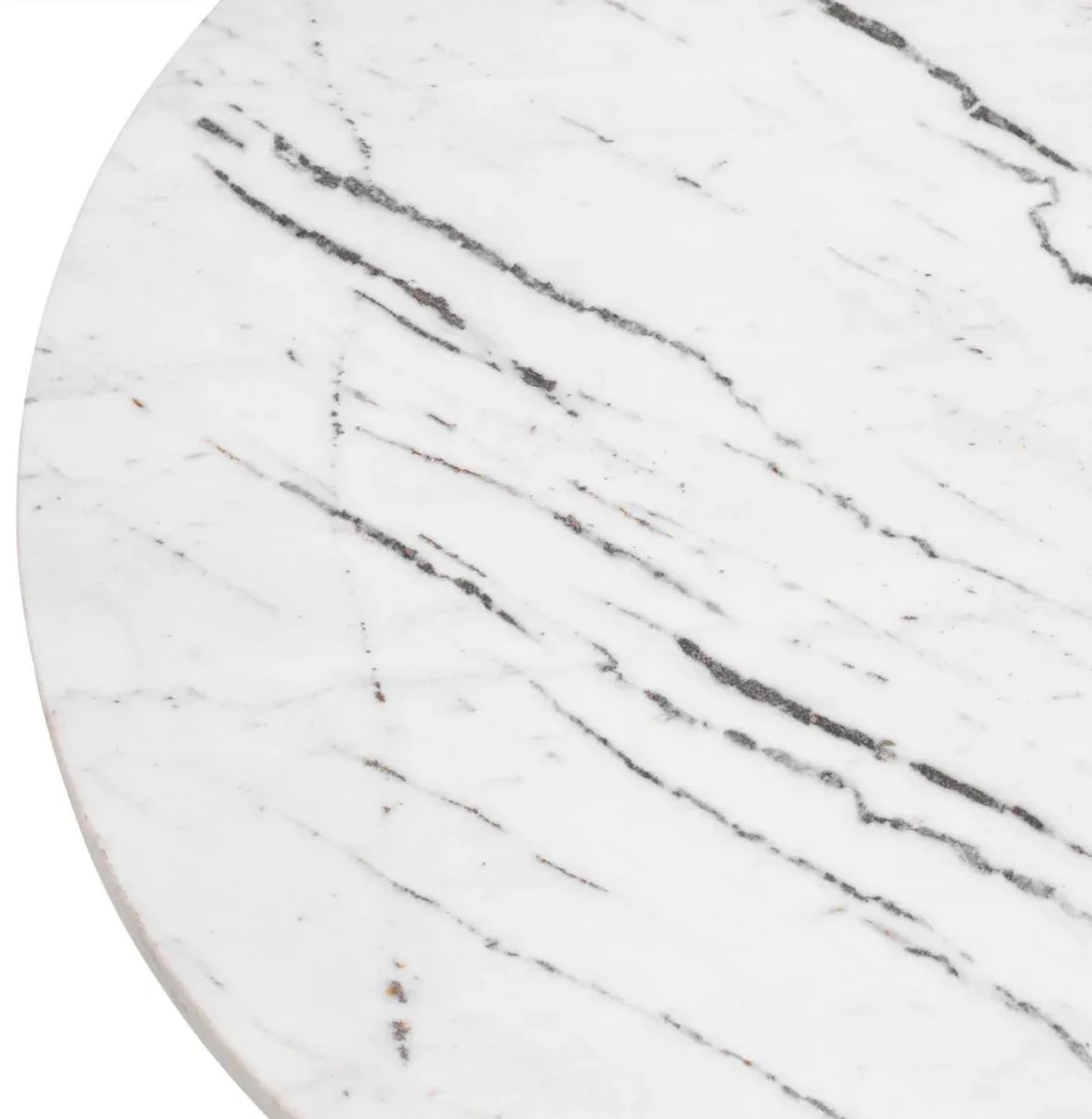 Casa Padrino mesa auxiliar de m¨¢rmol de lujo blanco ? 55 x A. 57 cm - Mesa redonda de m¨¢rmol de alta calidad - Muebles de m¨¢rmol - Muebles de lujo - Calidad de lujo