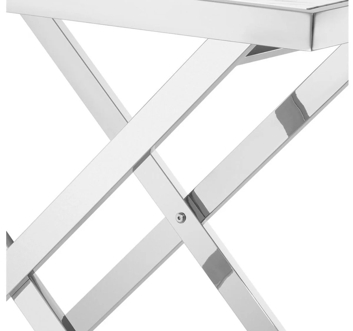 Casa Padrino consola de acero inoxidable con tapa de m¨¢rmol blanco 110 x 60 x H. 87 cm - mobiliario de sala de estar de lujo