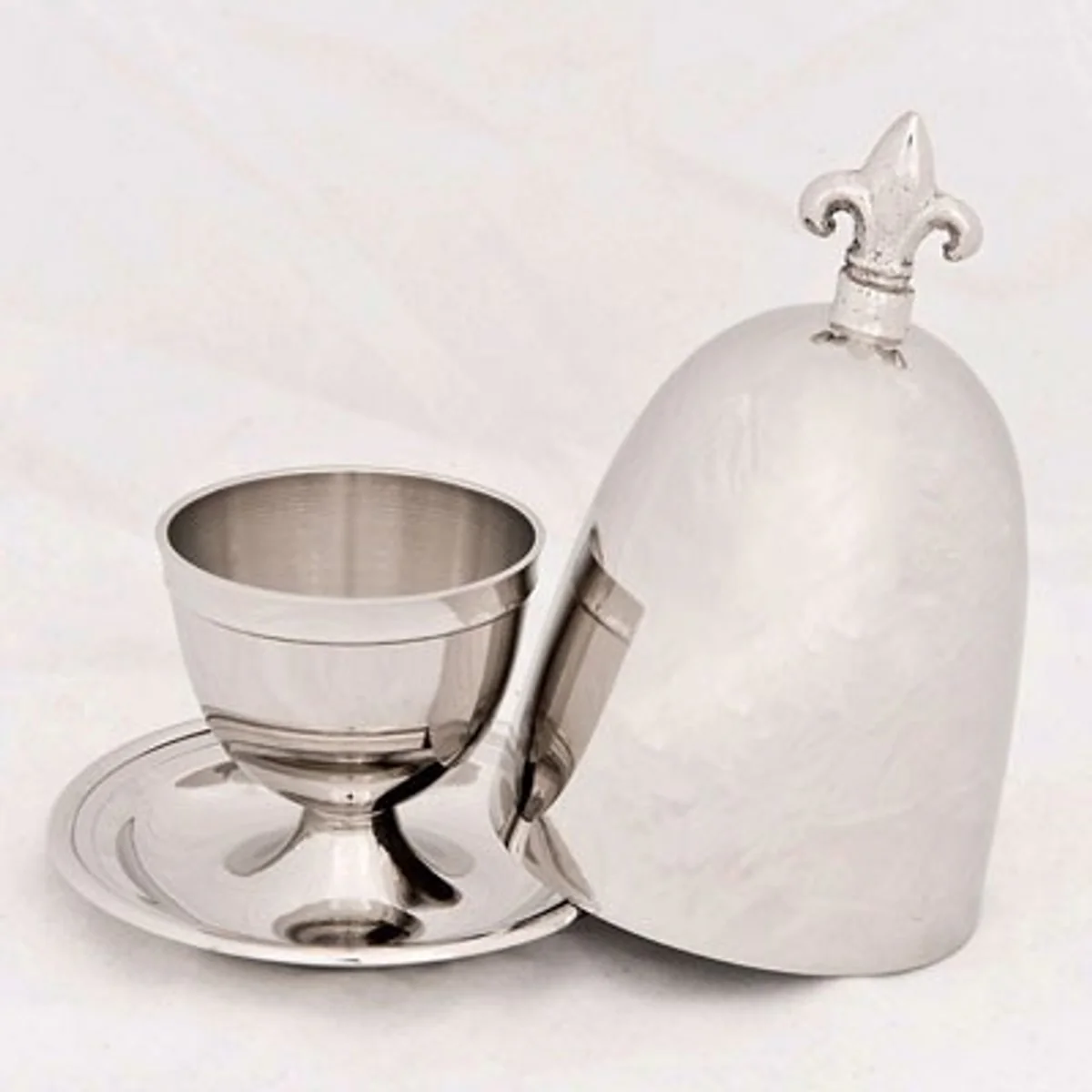Casa Padrino Luxury baroque eggcup with lid brass nickel-plated antique style