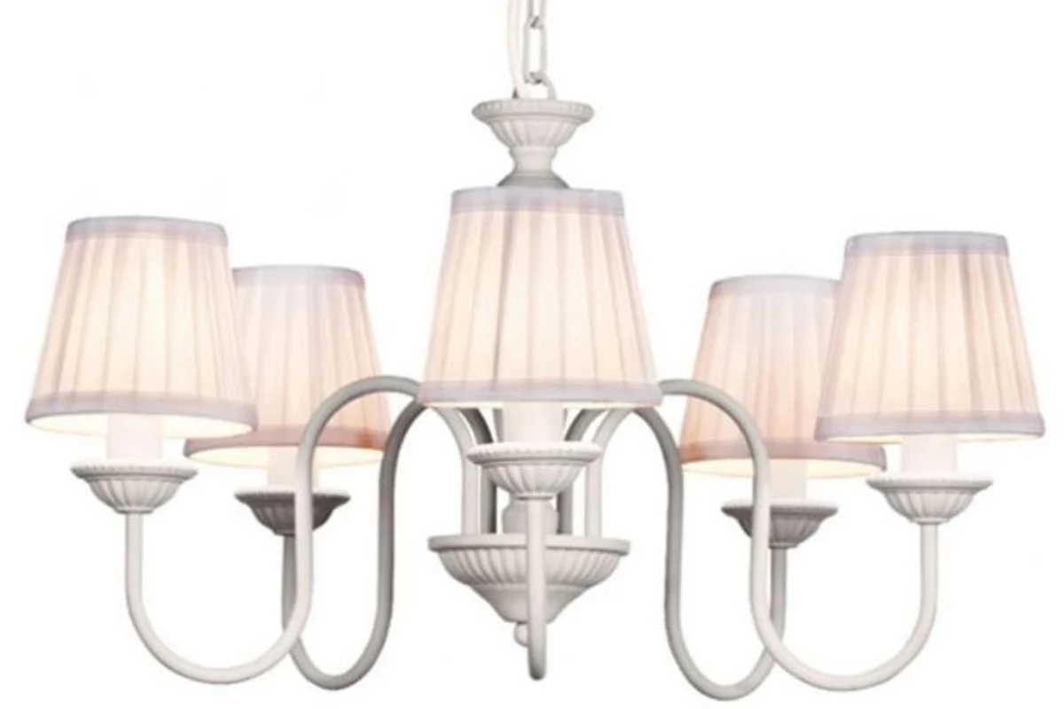 Casa Padrino Araña de Luces Art Nouveau Blanco Ø 56 cm - Araña de Luces de Salón Barroco y Art Nouveau