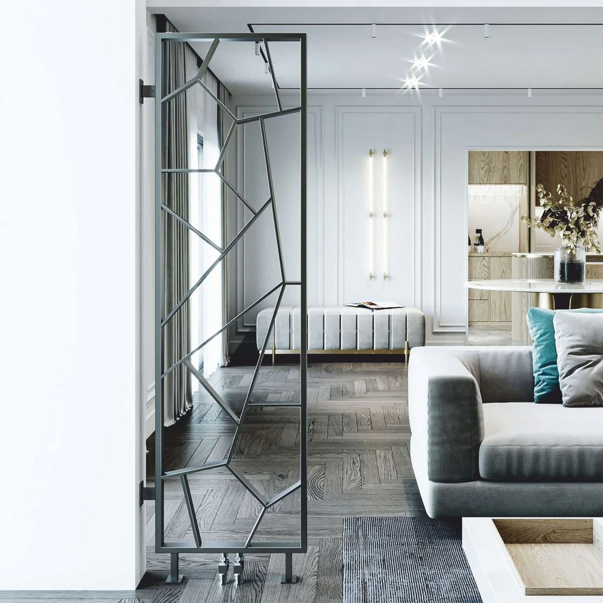 Casa Padrino calefactor de lujo de acero inoxidable gris Al. 180 cm - Radiador de lujo