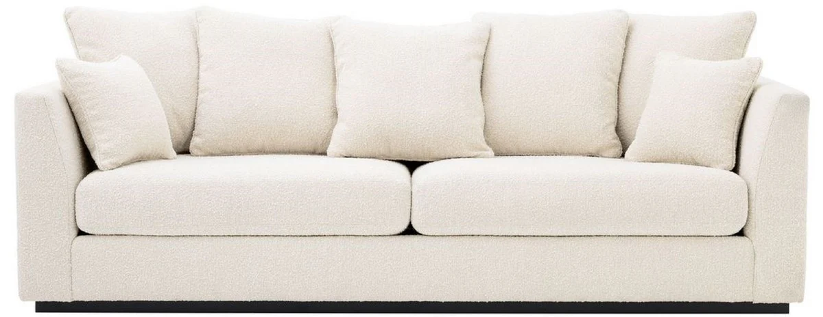 Casa Padrino sof¨¢ de sal¨®n de lujo crema / negro 255 x 100 x A. 90 cm - Sof¨¢ con 7 cojines - Calidad de Lujo