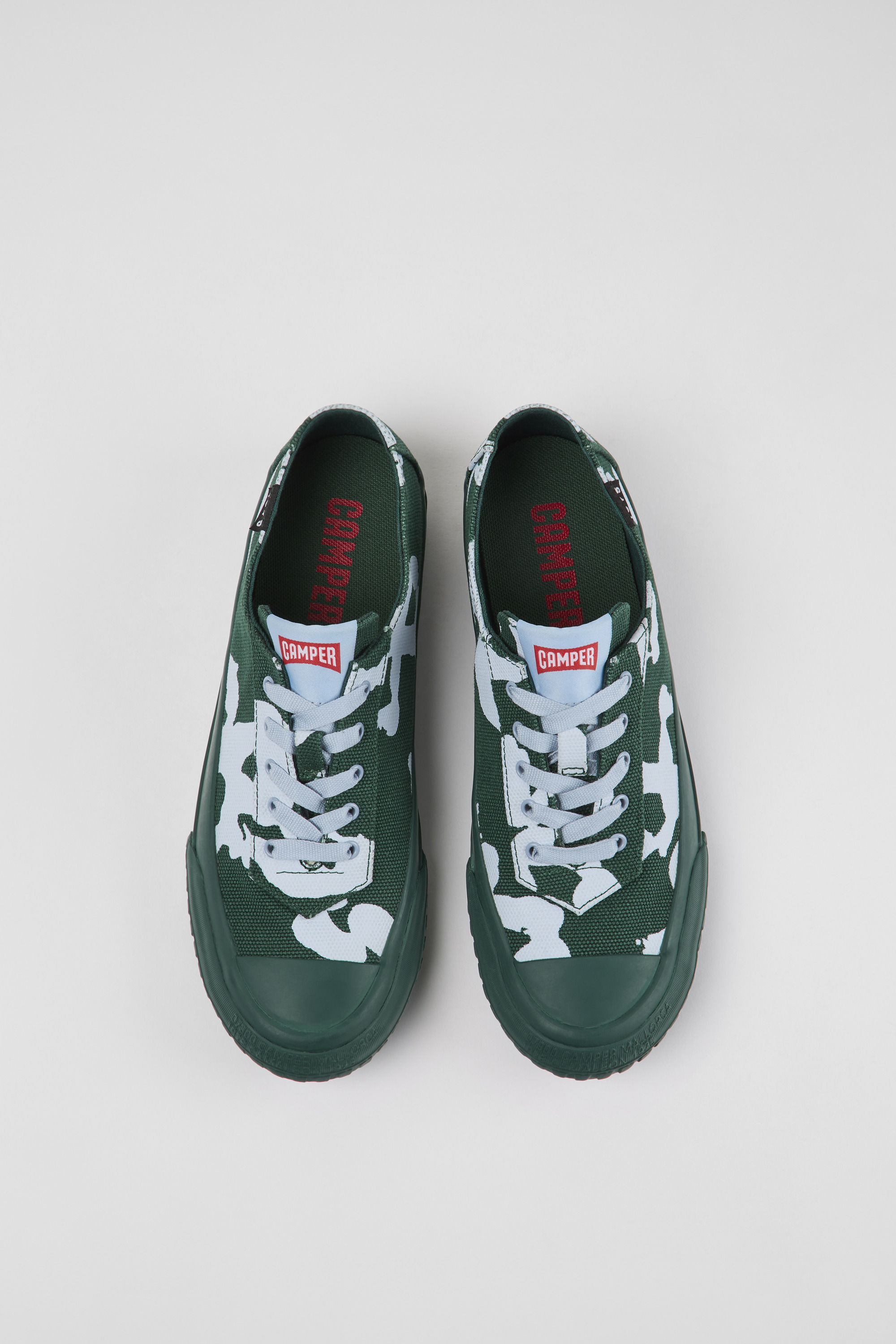 Camaleon - Green and blue recycled cotton sneakers for women