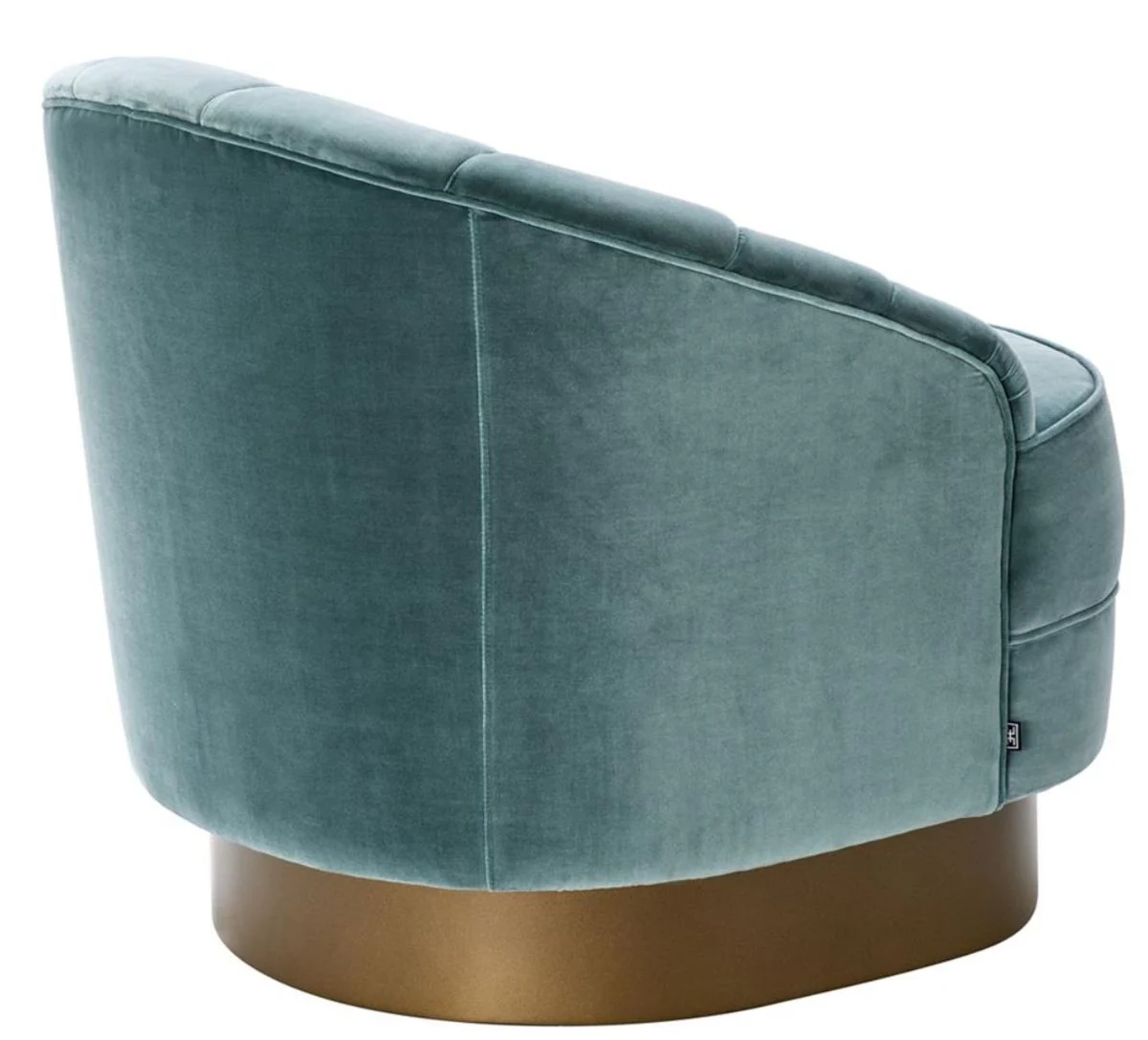 Sillón de lujo Casa Padrino turquesa oscuro / oro mate 74 x 85 x h 73 cm - Hotel Möbel