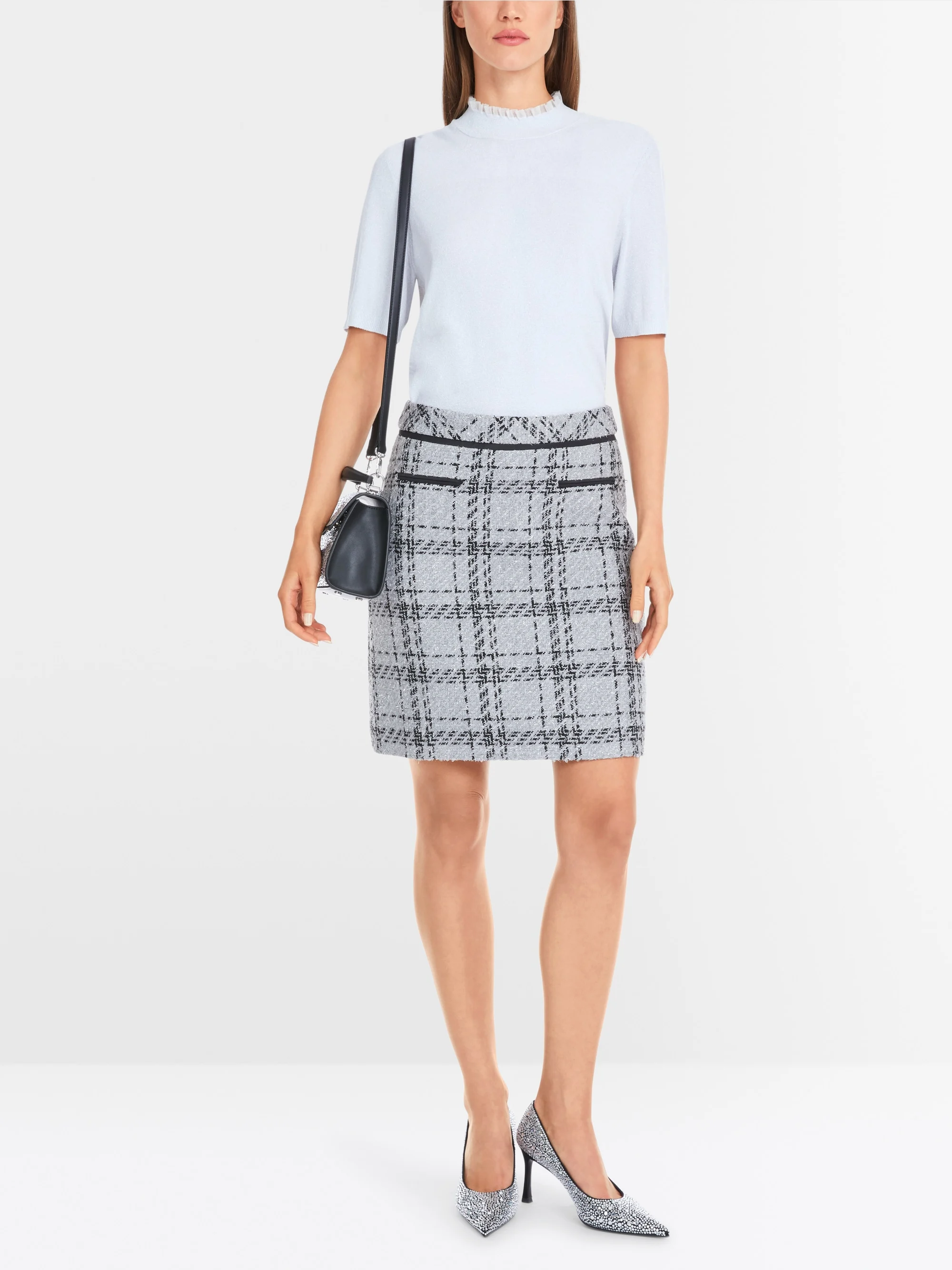 Marc-Cain Short-sleeve pullover in glitter elegance