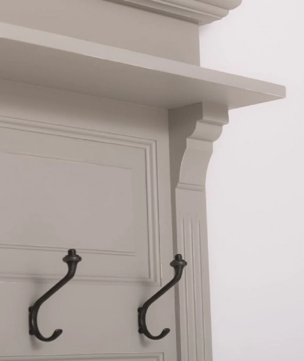 Casa Padrino armario de madera maciza estilo campestre gris / natural 120 x 41 x A. 210 cm - Armario de pared - Armario de recibidor - Muebles de recibidor - Muebles de estilo campestre