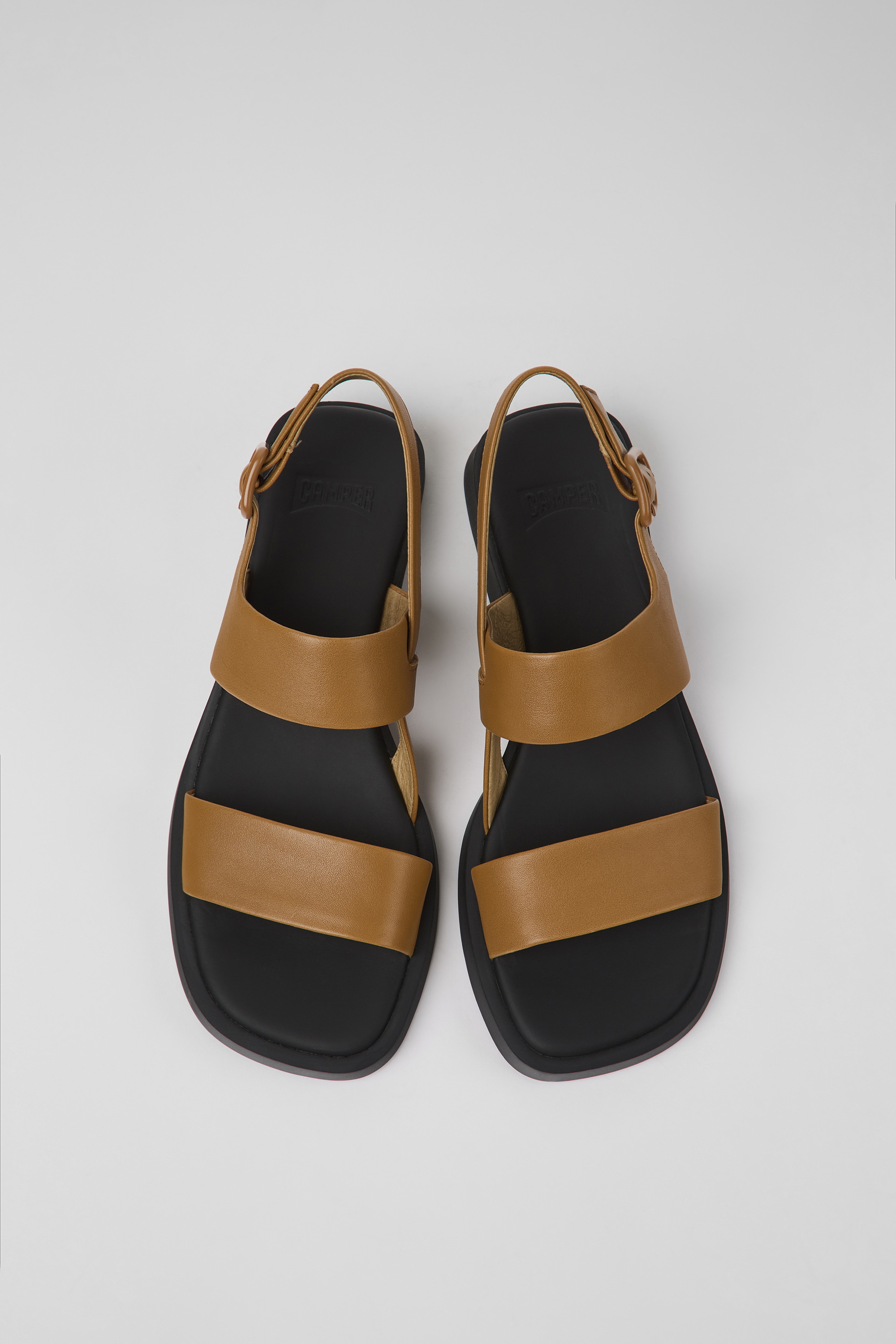 Dana - Brown leather sandals for women
