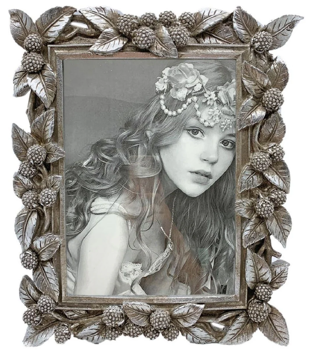 Casa Padrino marco de imagen barroco plata antiguo 10 x A. 15 cm - Magnífico marco de estilo antiguo - Decoración de salón - Decoración de escritorio - Accesorios de decoración en estilo barroco
