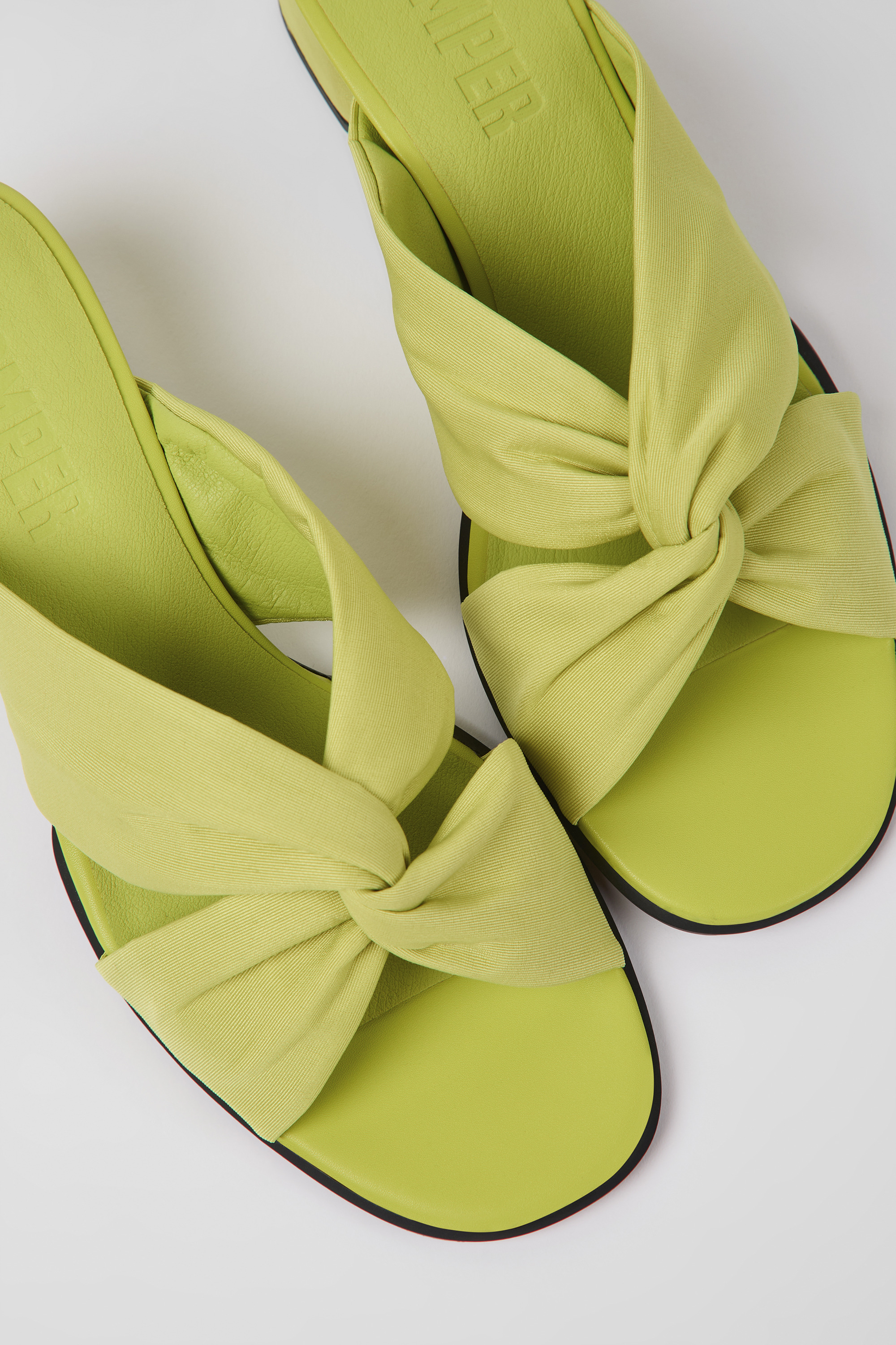Katie - Green textile sandals for women