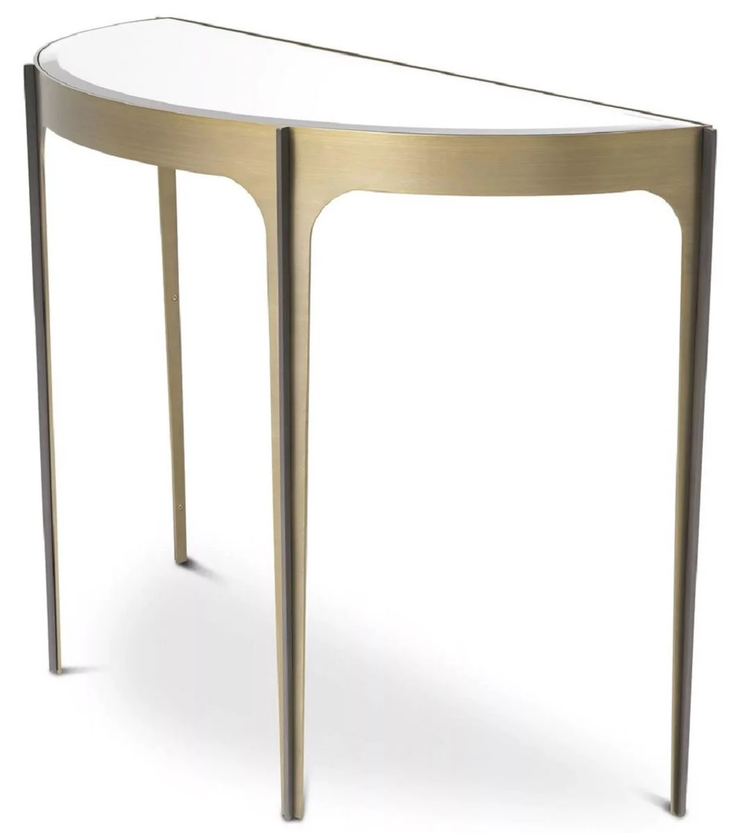 Casa Padrino consola de lujo lat¨®n / bronce 102,5 x 40 x A. 75 cm - Mesa consola de acero inoxidable con tablero de cristal de espejo - Muebles de Lujo