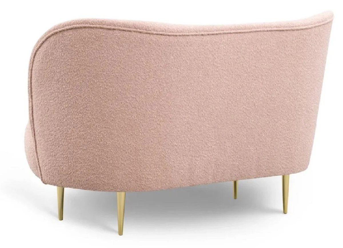 Casa Padrino conjunto de sal¨®n de lujo rosa / oro - 2 Sof¨¢s de Lujo con Respaldo Curvo y 2 Sillones de Lujo con Respaldo Curvo - Muebles de sal¨®n - Muebles de lujo - Interiores de lujo