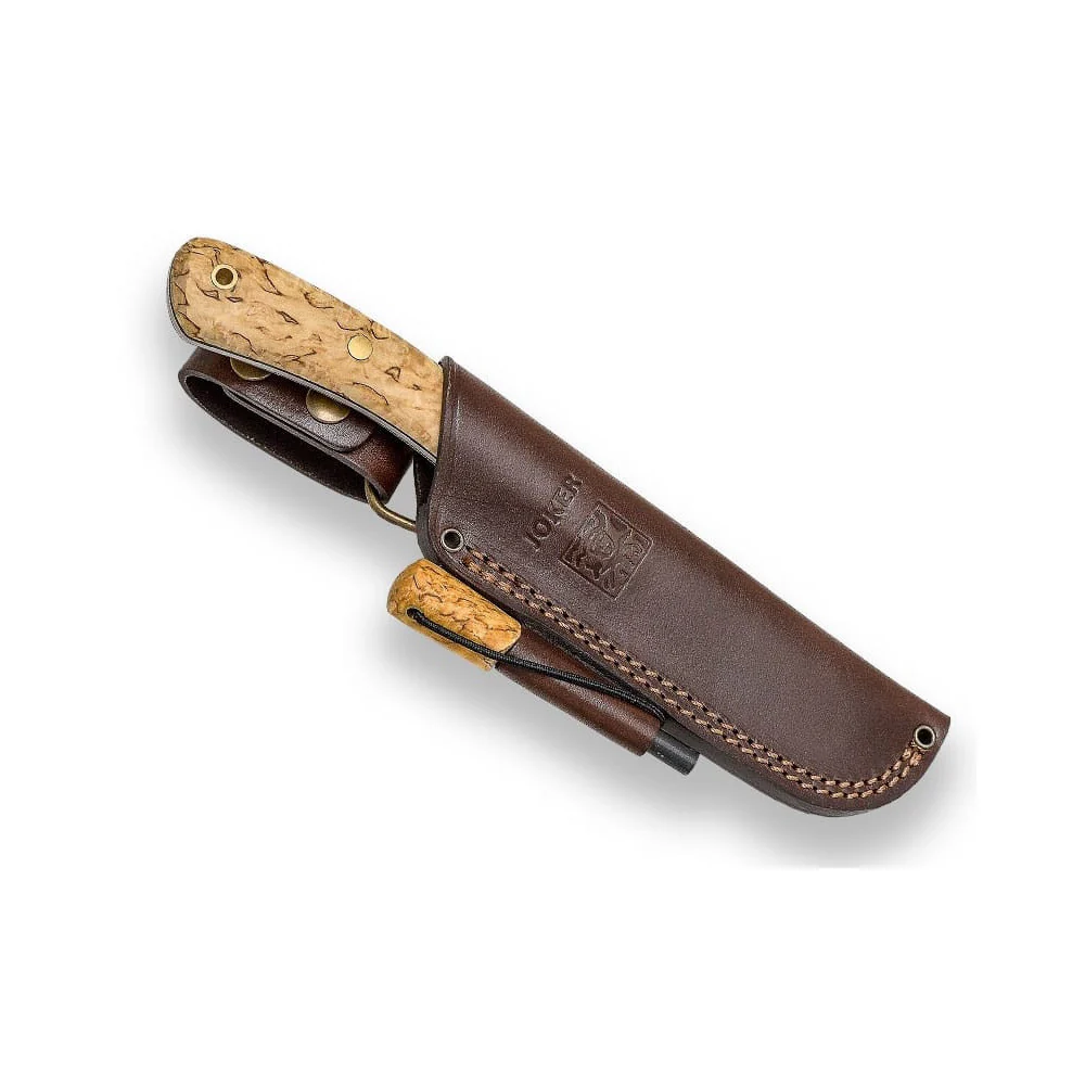 Joker Nessmuk S abedul rizado con ferrocerio - Cuchillo de supervivencia y bushcraft