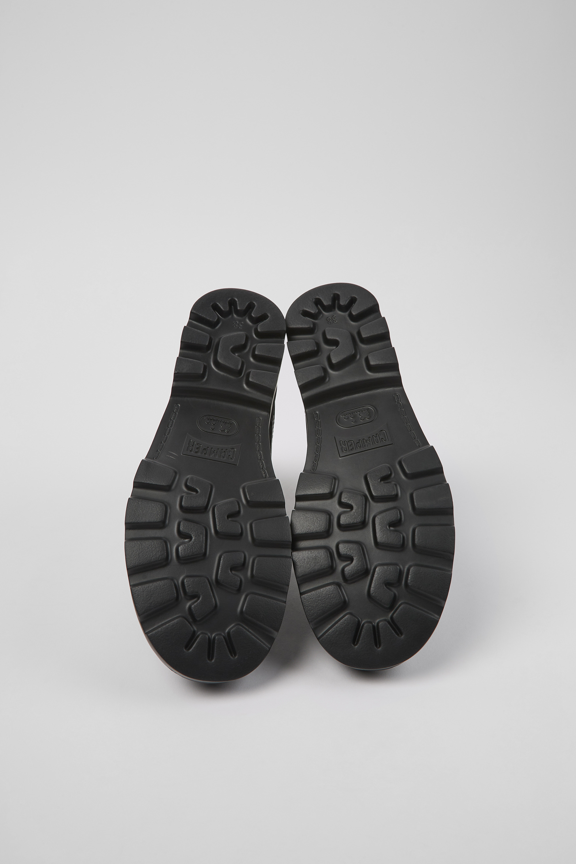 Brutus - Black leather and textile ankle boots for women