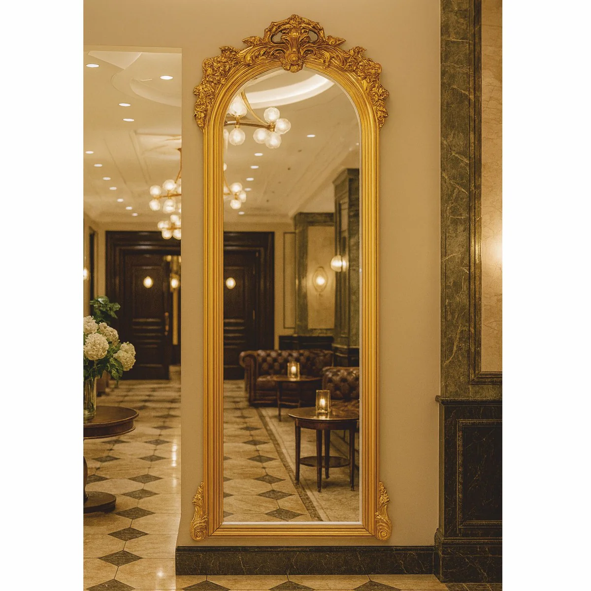 Casa Padrino Espejo Barroco de Lujo Oro Al. 180 cm - Muebles Barrocos - Hecho en Italia