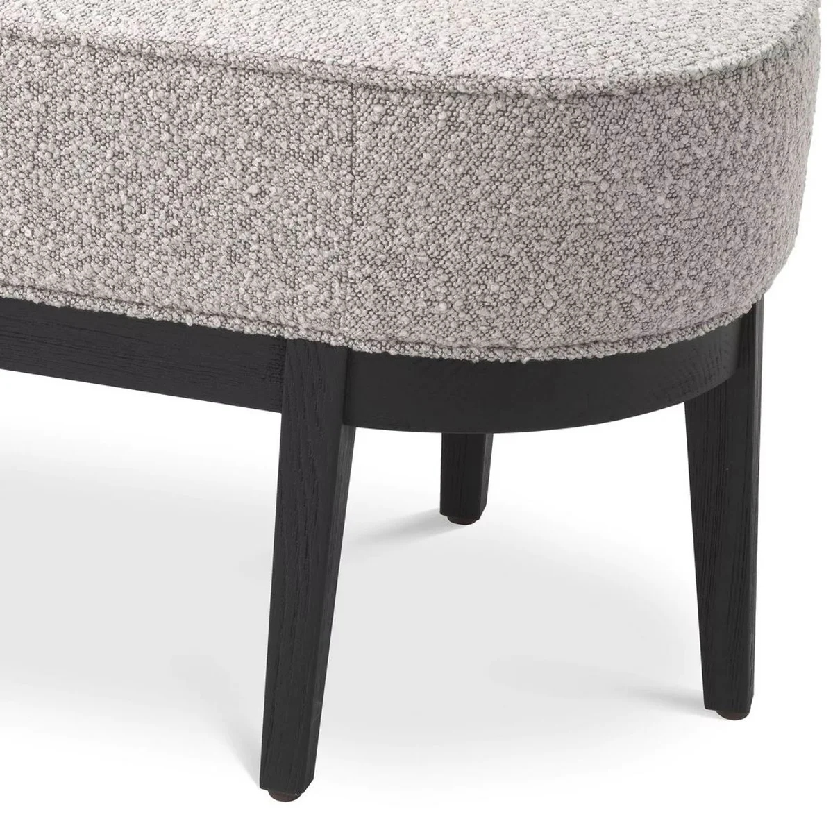 Casa Padrino banco de lujo gris / negro 132 x 45 x A. 47 cm - Banco de salón tapizado - Muebles de Sala de Estar - Muebles de Hotel - Colección de Lujo