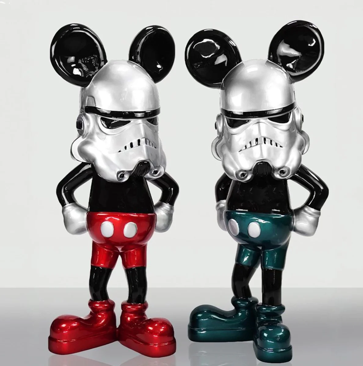 Casa Padrino escultura decorativa XXL negro / rojo / plata A. 120 cm - Decoraci¨®n de sal¨®n y jard¨ªn