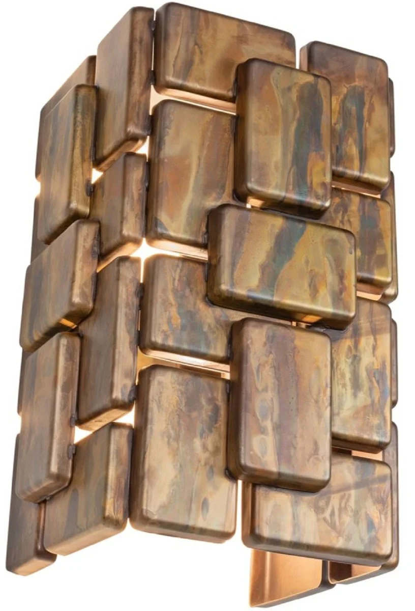 Casa Padrino lámpara de pared de diseño latón oxidado 25 x 21 x A. 36 cm - Colección de Lujo