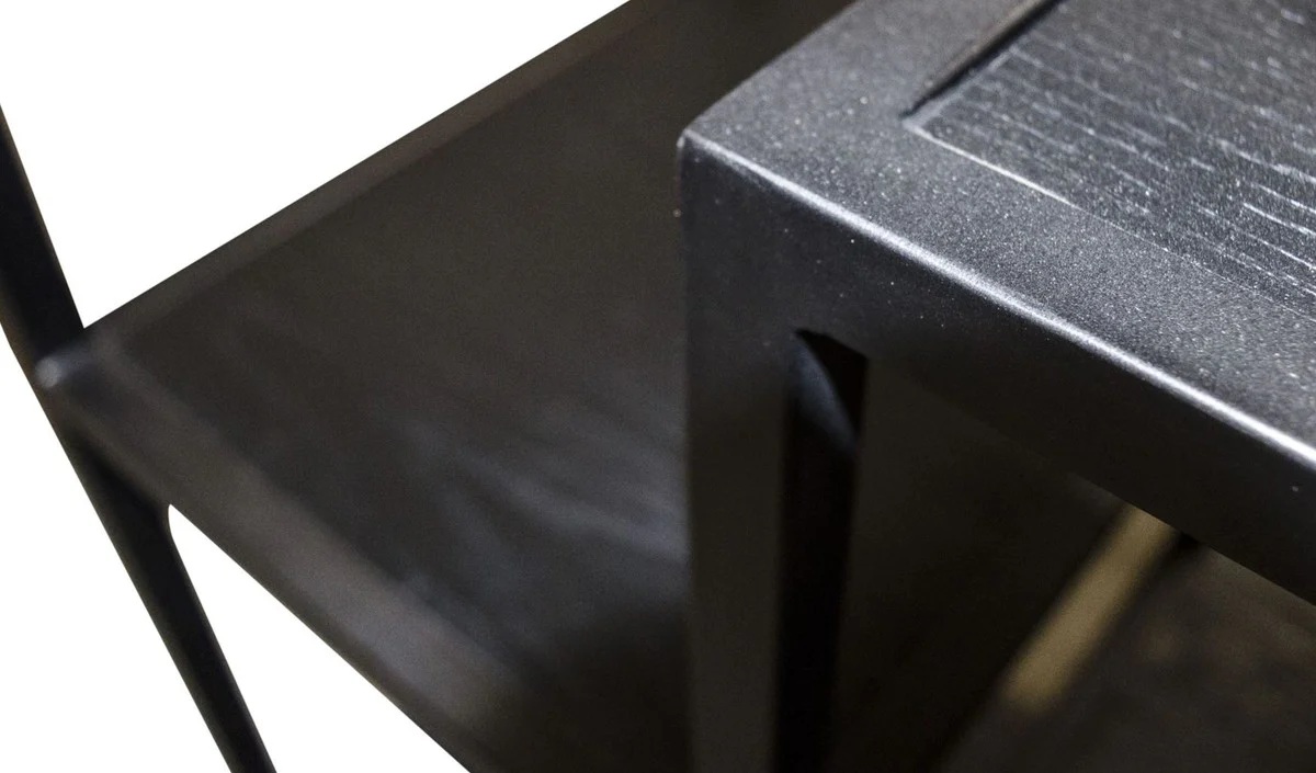 Casa Padrino dise?o armario de la estanter¨ªa negro 160 x 40 x H. 160 cm - Mueble de Sala de Estar de Lujo