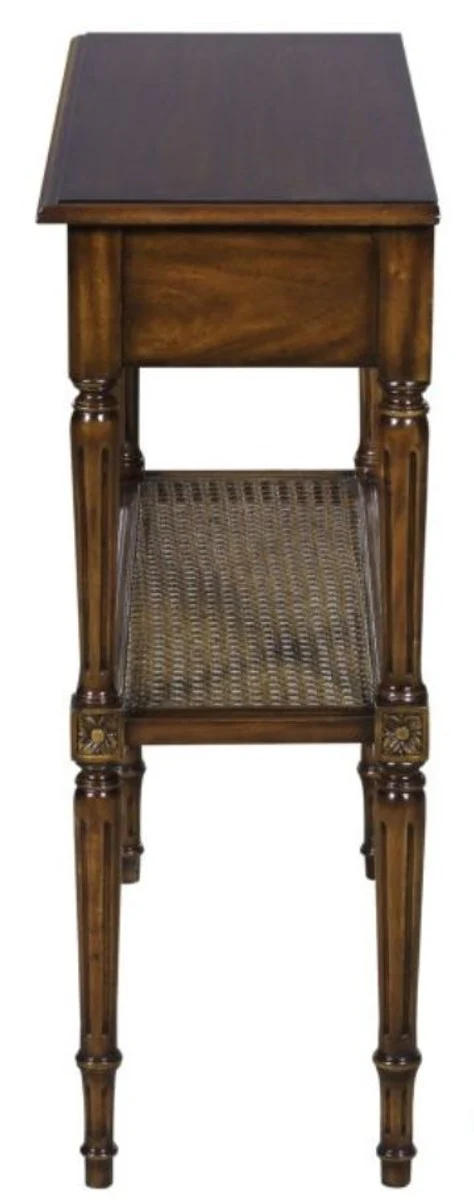 Casa Padrino mesa consola de caoba art nouveau de lujo con cajón marrón oscuro 71 x 28 x H. 76 cm - Consola en Estilo Art Nouveau Francés