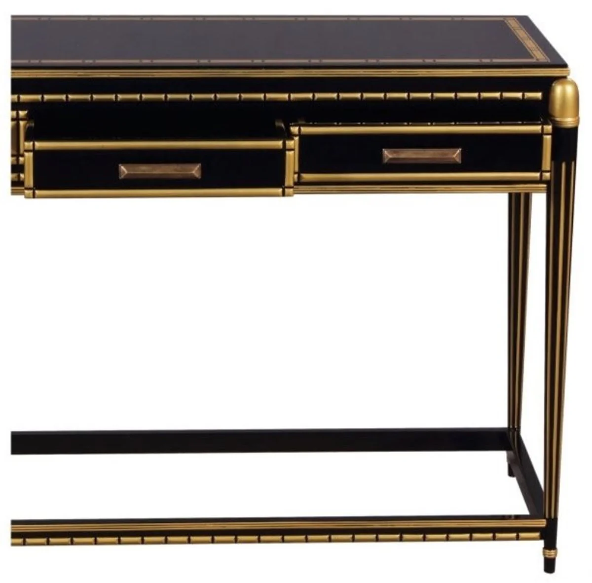 Casa Padrino mesa consola de lujo negro / oro 171 x 46 x H. 80 cm - Consola de Lujo con 4 Cajones