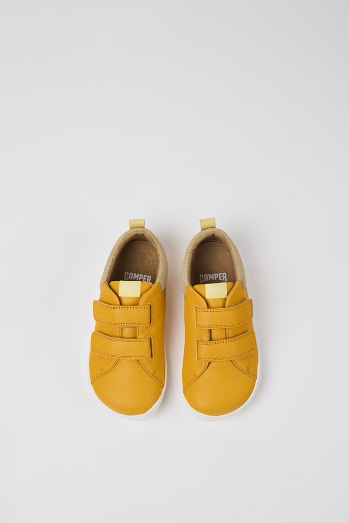 Peu Orange leather and nubuck shoes for children
