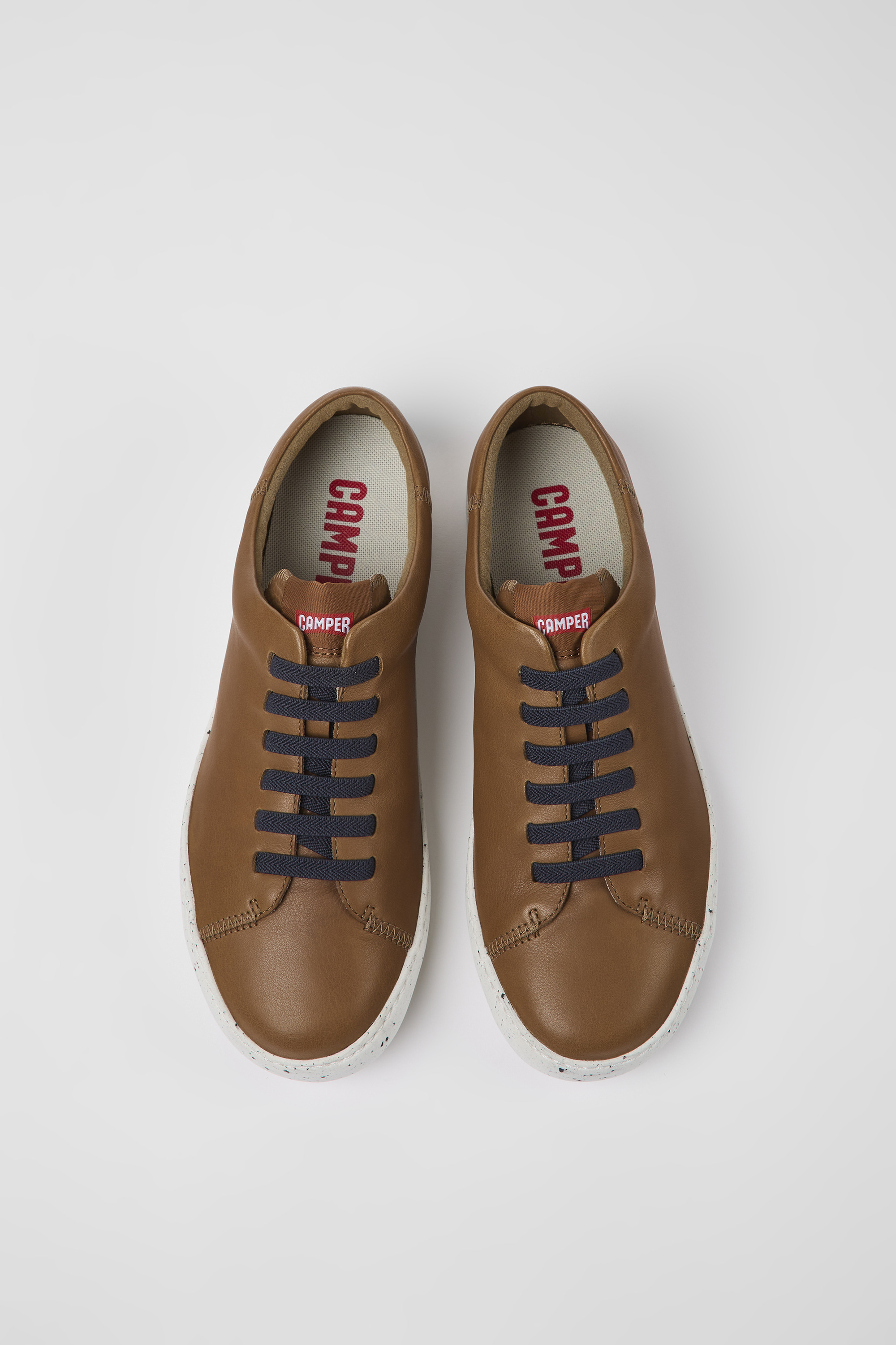 Peu Touring - Brown leather sneakers for men