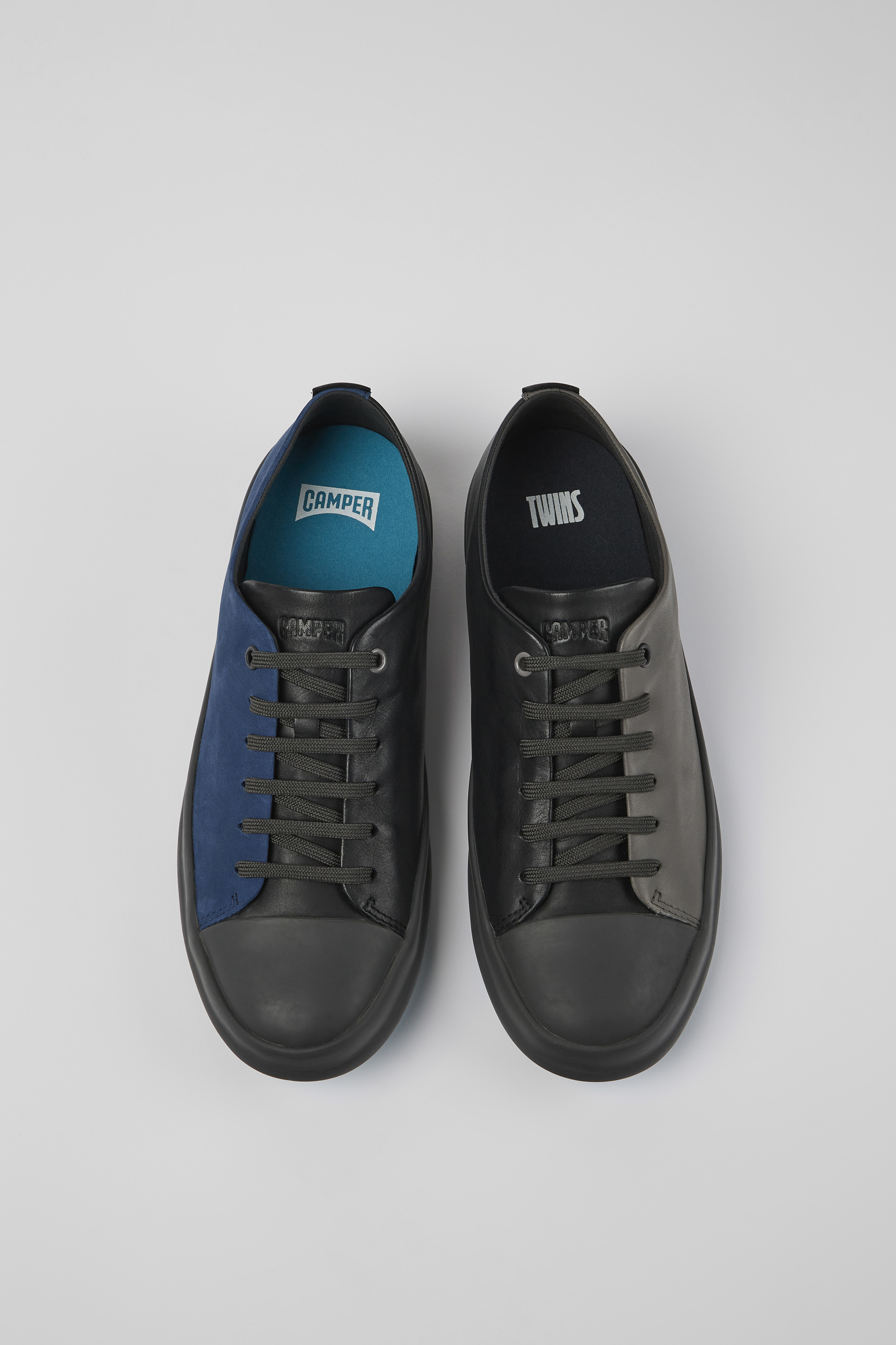 Twins - Multicolored leather and nubuck shoes for men