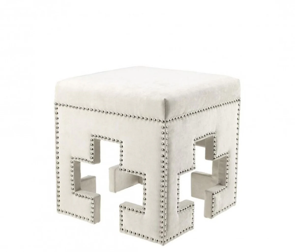 Casa Padrino luxury stool white 41 x 41 x H. 45 cm - Club Hotel Stool