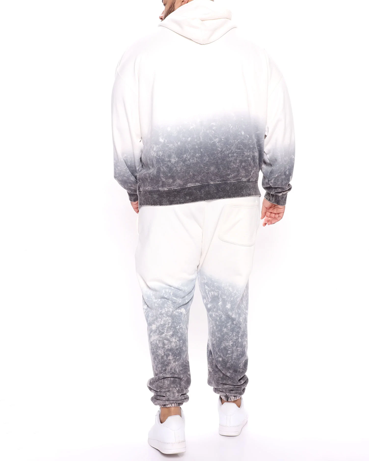 Men's Ombre Tie Dye Print Hoodie Set
