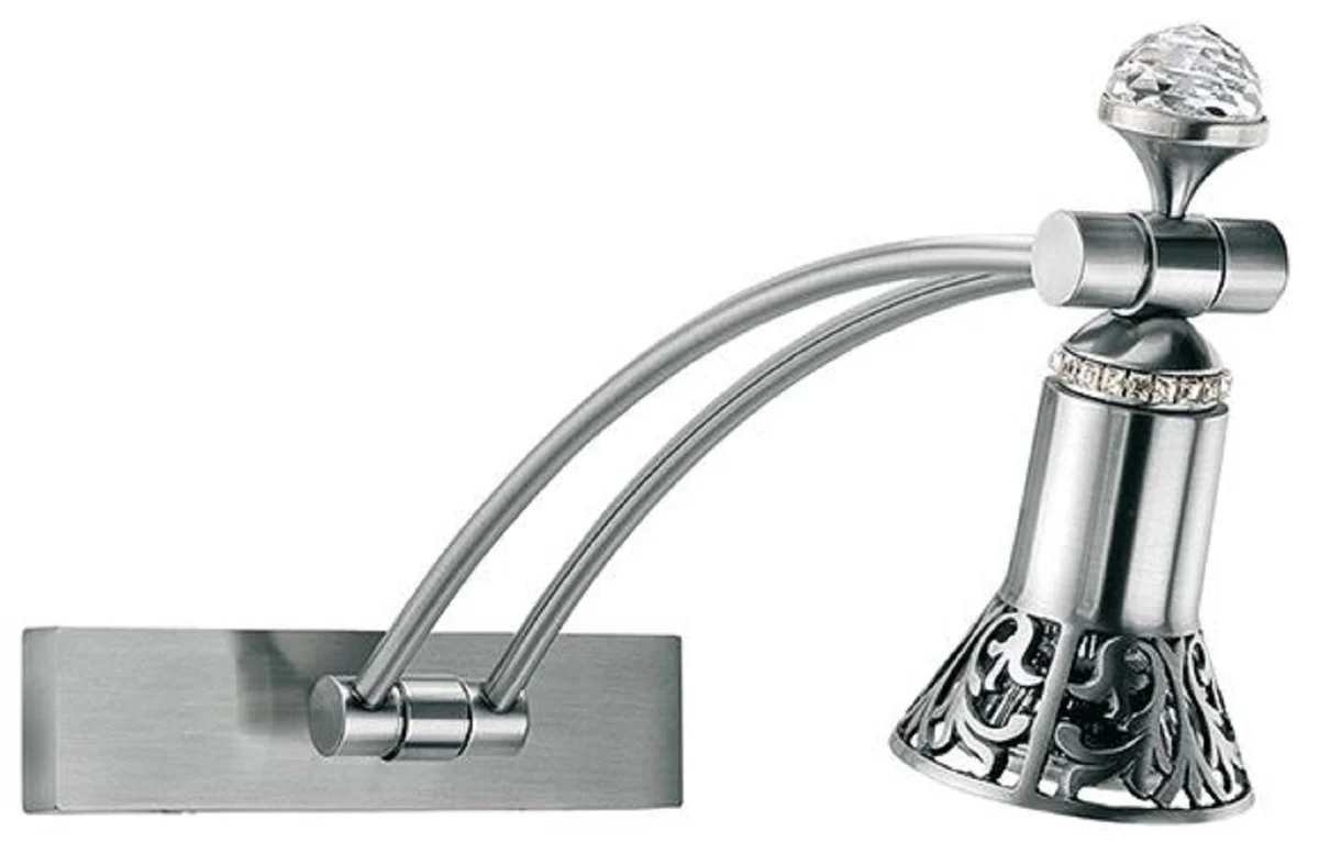 Casa Padrino l¨¢mpara de pared LED / l¨¢mpara de lectura de cristal barroco de lujo plata A. 35 cm