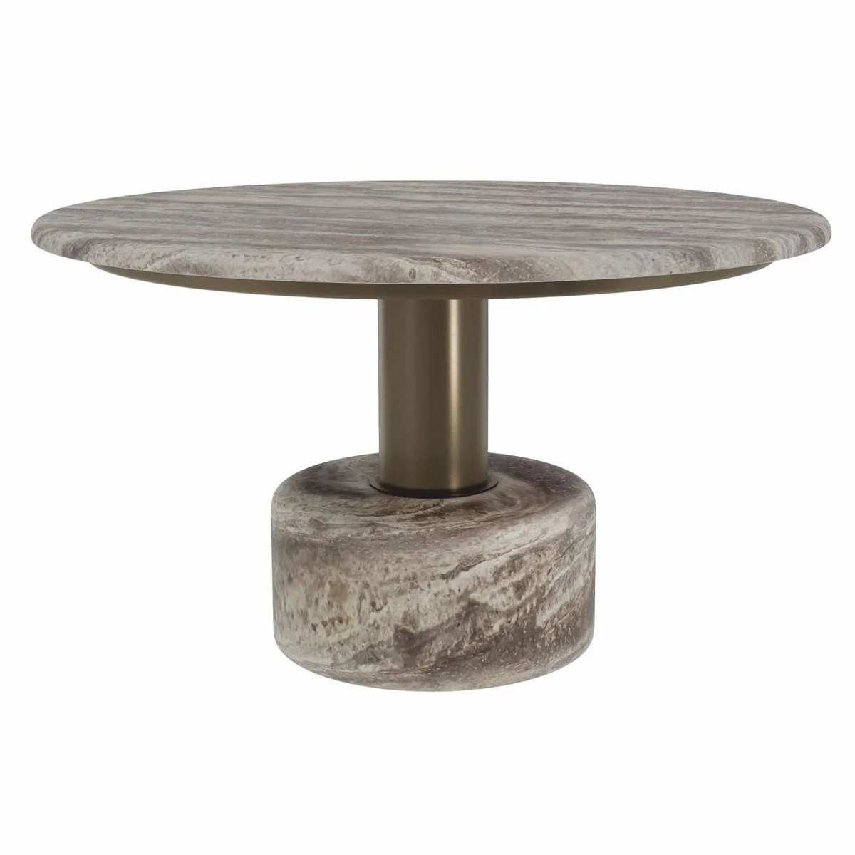 Casa Padrino Mesa de Centro de Lujo de Travertino Gris ? 70 cm - Muebles de Sal¨®n de Lujo