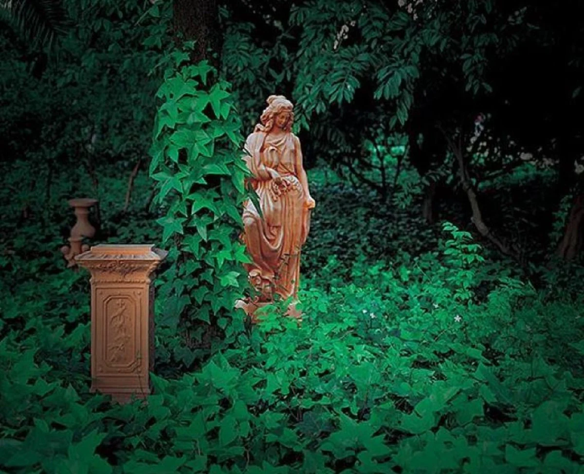 Casa Padrino escultura decorativa Art Nouveau de lujo señora beige A. 135 cm - Magnífica estatua de cerámica - Figura decorativa hecha a mano - Accesorios de Decoración de Jardín y Terraza