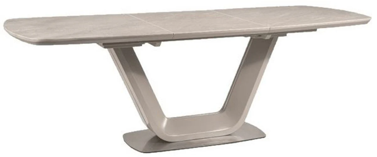 Casa Padrino mesa de comedor de cer¨¢mica de lujo gris / plata 160-220 x 90 x A. 76 cm - Mesa de Cocina Extensible