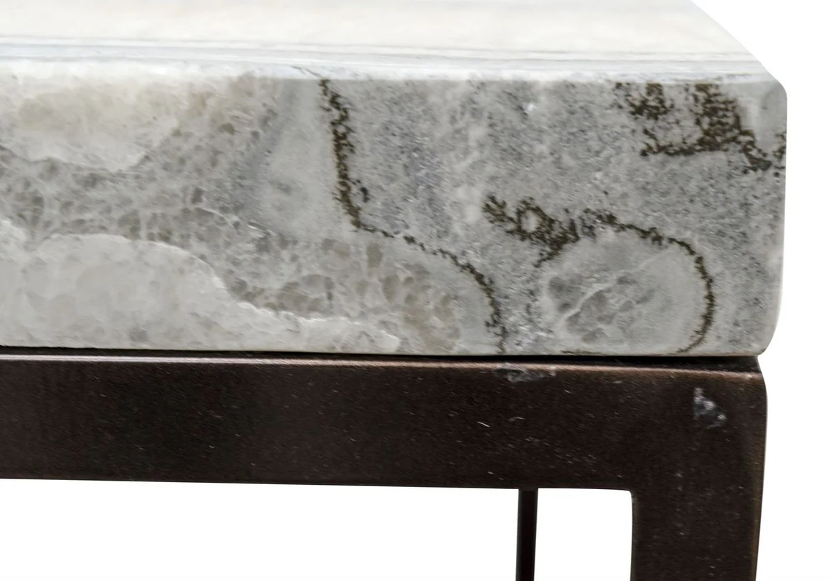 Casa Padrino mesa de centro de lujo con mesa de piedra natural 80 x 50 x H. 40 cm - Mesa de Centro de Lujo