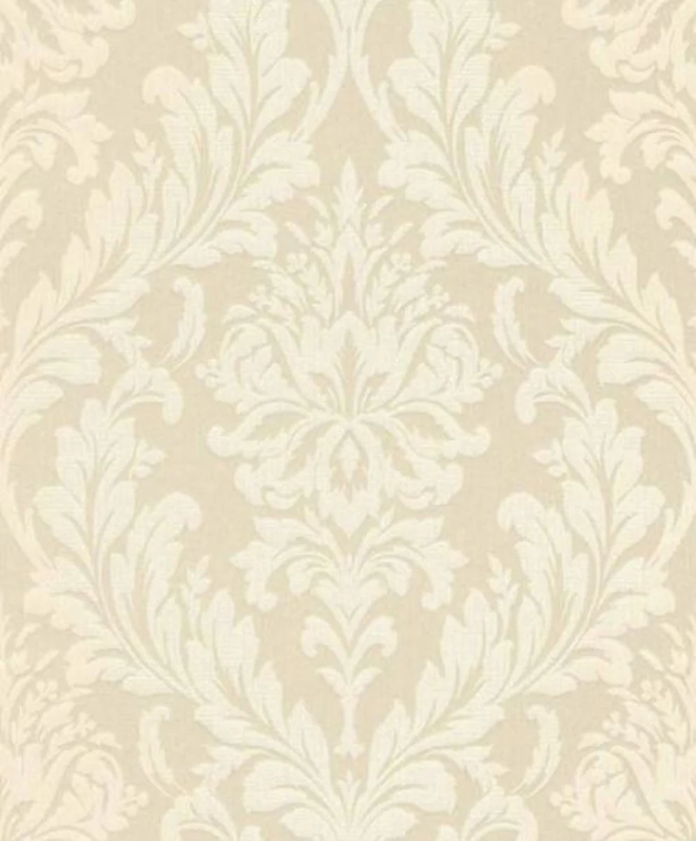 Casa Padrino papel pintado textil barroco crema / blanco 10,05 x 0,53 m - Papel Pintado para Sala de Estar - Accesorios Deco en Estilo Barroco