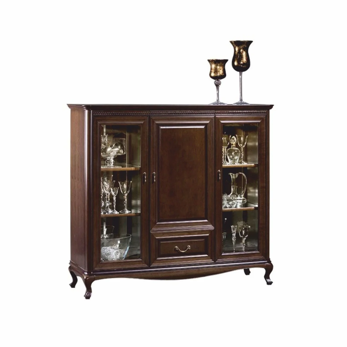 Casa Padrino vitrina barroco de lujo marr¨®n oscuro 148,3 x A. 133,2 cm - Muebles barrocos