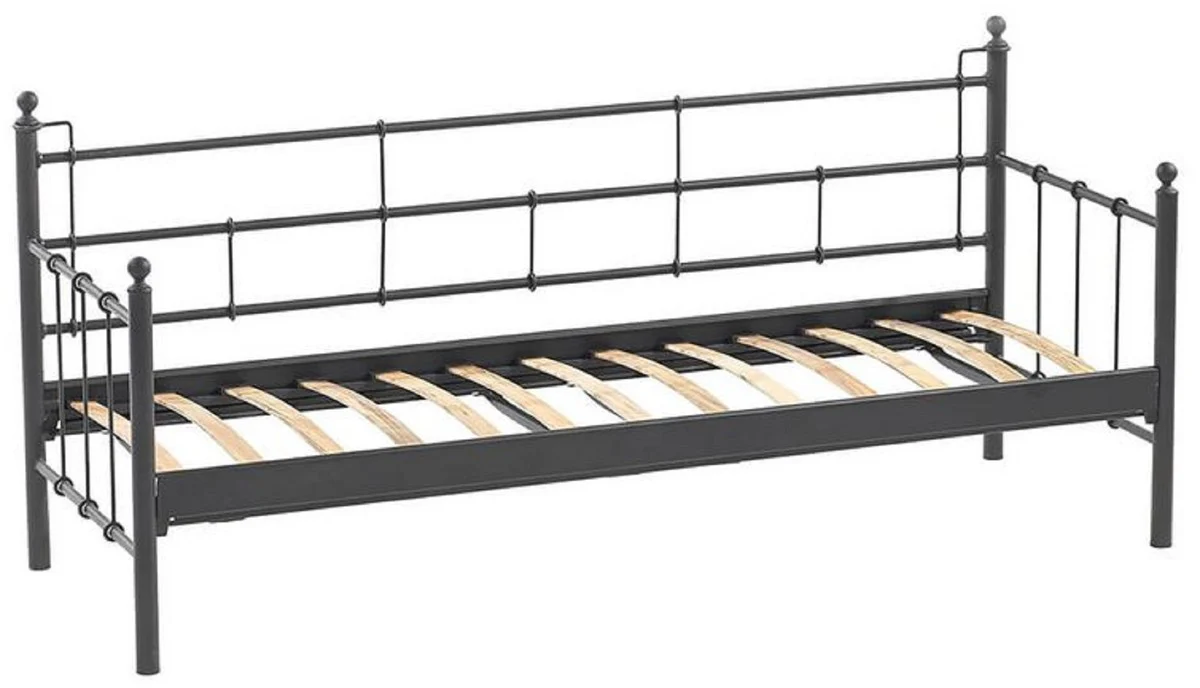 Casa Padrino sofá de jardín Art Nouveau negro / rojo burdeos 200 x 70 x A. 92 cm - Sofá de Jardín - Sofá de Terraza - Muebles de Jardín y Terraza Art Nouveau