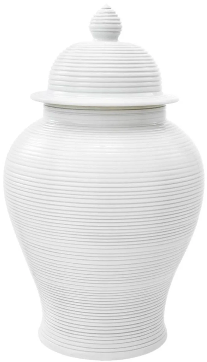 Casa Padrino jarra de porcelana de lujo con tapa blanca ? 40 x H. 65 cm - Hotel & Restaurant Decoration